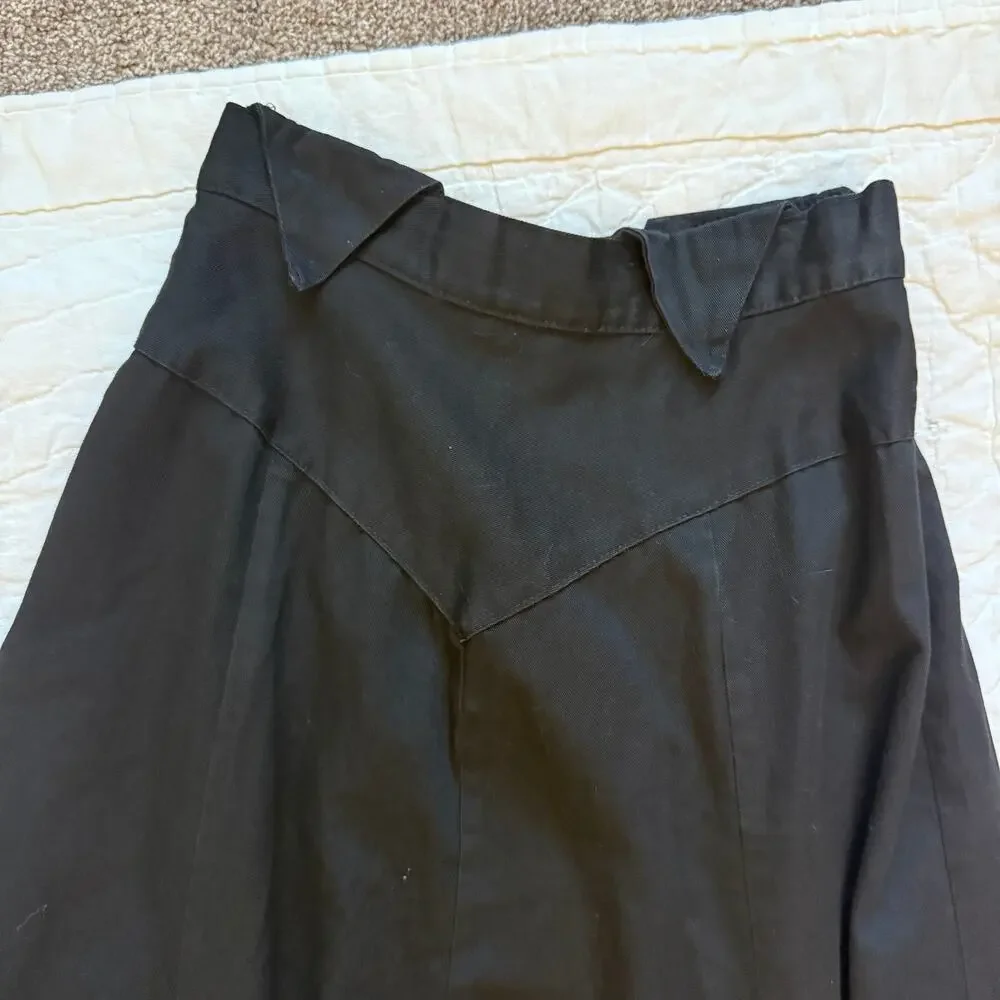 Vintage Circle T Marilyn Lenox Black Silver Concho Western Maxi Skirt Sz 7/8